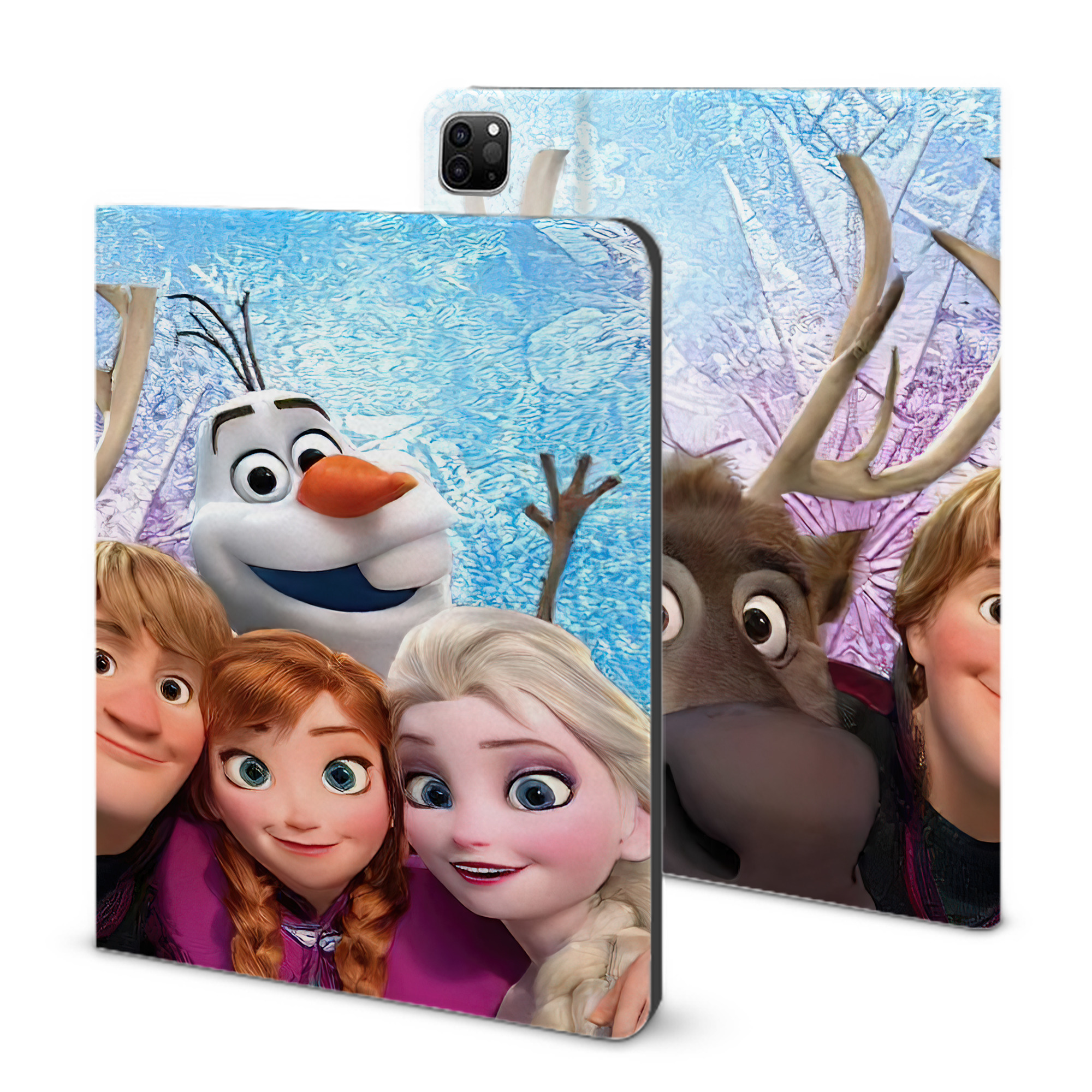 （画像用） アナと雪の女王 アンナ エルサ Frozen Anna Elsa IPad ケース ブック型 PUレザー TPU 耐衝撃 軽量 薄型 ペン収納なし 全面保護 IPad 各モデル対応